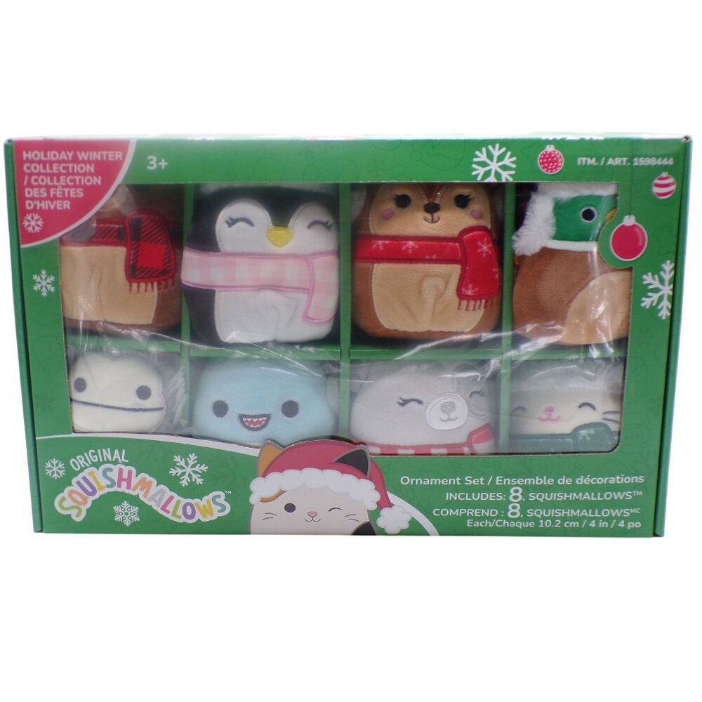 NEW 2022 Original Squishmallows 4" Christmas Plush Ornament Winter Set-8